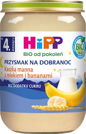 Kaszka manna z mlekiem i bananami BIO HiPP