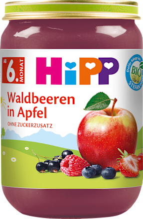 Früchte Waldbeeren in Apfel ab dem 6. Monat HiPP