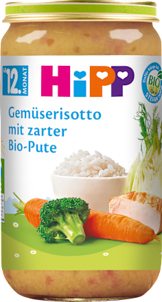 Menü Gemüserisotto mit zarter Bio-Pute ab dem 12. Monat HiPP
