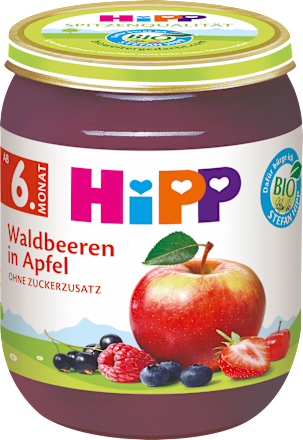 Früchte Waldbeeren in Apfel ab dem 6. Monat HiPP
