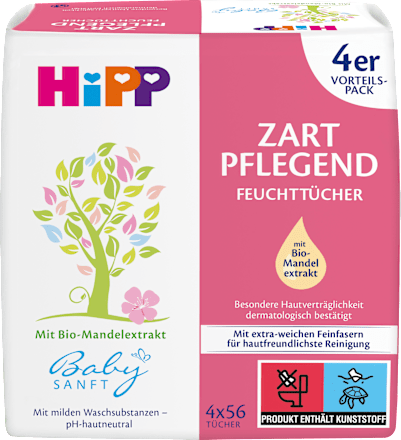 Feuchttücher zart pflegend (4x56 St) HiPP Babysanft