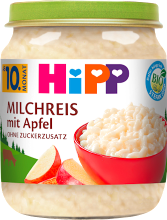 Kleine Mehlspeise Milchreis mit Apfel ab dem 10. Monat HiPP