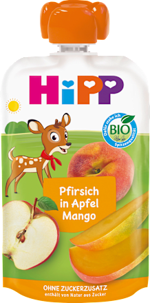Quetschie Hippis Pfirsich in Apfel-Mango ab 1 Jahr HiPP