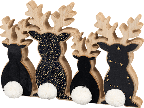 Holzaufsteller, Elchreihe, schwarz-gold Dekorieren & Einrichten