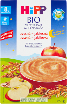 BIO mléčná kaše ovesná - jablečná HiPP