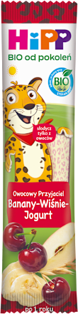 Batonik Owocowy Przyjaciel Banany-Wiśnie-Jogurt BIO HiPP