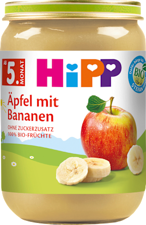 Früchte Äpfel mit Bananen, ab dem 5. Monat HiPP