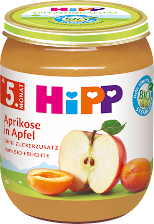 Früchte Aprikose in Apfel ab dem 5. Monat HiPP