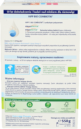 Mleko początkowe 1 Bio Combiotik  HiPP