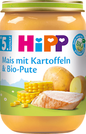 Menü Mais mit Kartoffelpüree & Pute ab dem 5.Monat HiPP