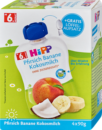 Baby Quetschies Pfirsich Banane Kokosmilch HiPP