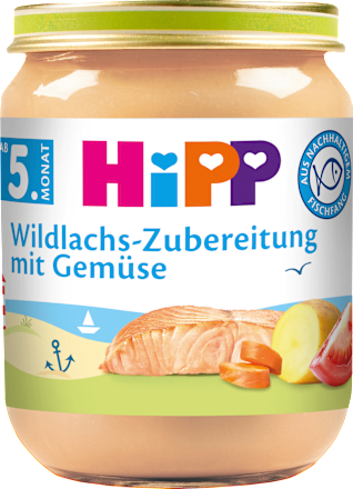 Menü Wildlachs-Zubereitung mit Gemüse ab dem 5.Monat HiPP