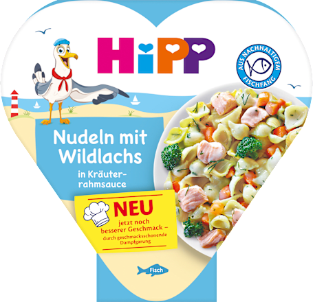 Menü Nudeln mit Wildlachs in Kräuterrahmsauce ab 1 Jahr HiPP