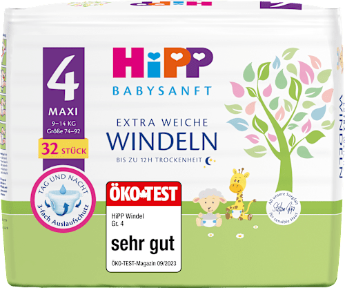 Windeln extra weich Gr. 4 Maxi (9-14 kg) HiPP Babysanft