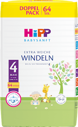 Windeln Gr. 4 Maxi (9-14 kg) Monatspack HiPP Babysanft