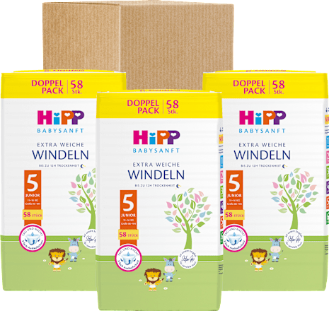 Windeln Gr. 5 Junior (11-16 kg) Monatspack HiPP Babysanft