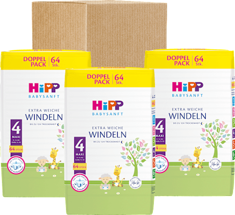 Windeln Gr. 4 Maxi (9-14 kg) Monatspack HiPP Babysanft
