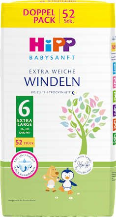 Windeln Gr. 6 Extra Large (13+ kg) Monatspack HiPP Babysanft
