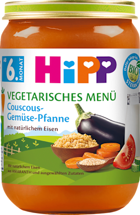 Vegetarisches Menü Couscous-Gemüse Pfanne HiPP
