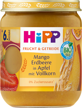Frucht & Getreide mit Mango, Erdbeere in Apfel mit Vollkorn HiPP