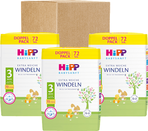 Windeln Gr. 3 Midi (6-10 kg) Monatspack HiPP Babysanft