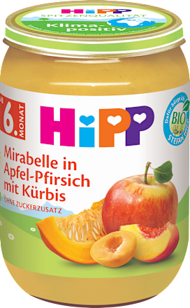 BIO příkrm jablko, broskve, mirabelky a máslová dýně  HiPP