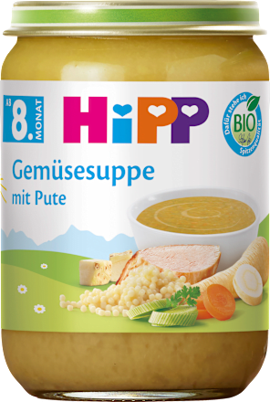 Menü Gemüsesuppe mit Pute ab dem 8. Monat HiPP