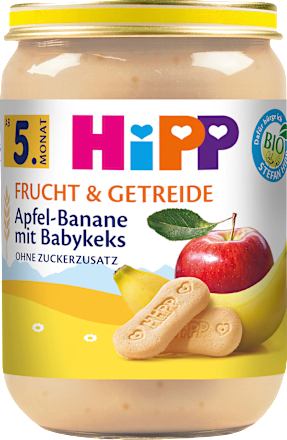 Frucht & Getreide Apfel-Banane mit Babykeks ab dem 5.Monat  HiPP