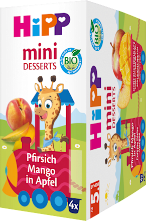 Früchte Mini Desserts Pfirsich in Apfel ab dem 5.Monat (4x100 g) HiPP