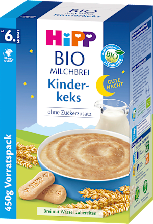 Abendbrei Milch Gute Nacht Bio Kinderkeks ab dem 6.Monat HiPP