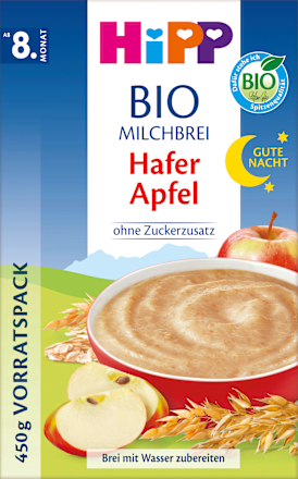 Abendbrei Milch Gute Nacht Hafer Apfel ab dem 8.Monat HiPP