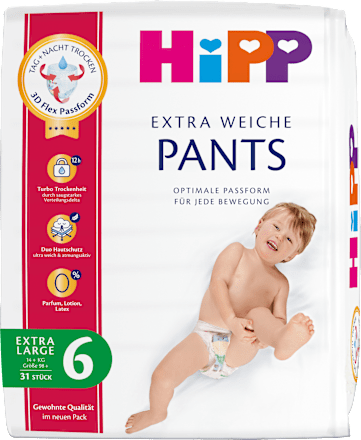 Pants Extra Weich Extra Large Gr. 6 (14+ kg) HiPP