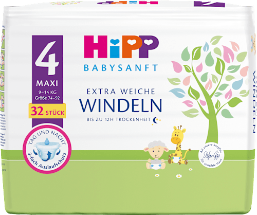 Windeln Gr. 4 Maxi (9-14 kg)  HiPP Babysanft