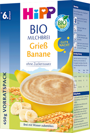 Abendbrei Milch Grieß Banane ab dem 6. Monat HiPP