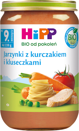 Jarzynki z kurczakiem i kluseczkami BIO, po 9. miesiącu HiPP