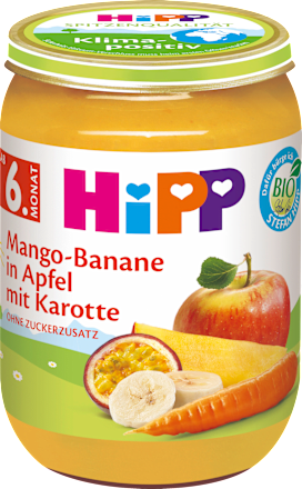 Früchte + Gemüse Mango-Banane in Apfel mit Karotte, ab 6. Monat  HiPP