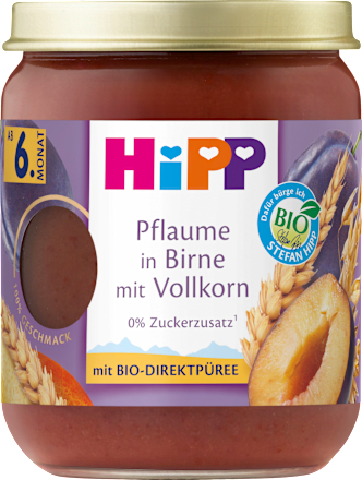 BIO kašica za bebe – kruška i šljiva sa žitaricama, 5+ mj. HiPP