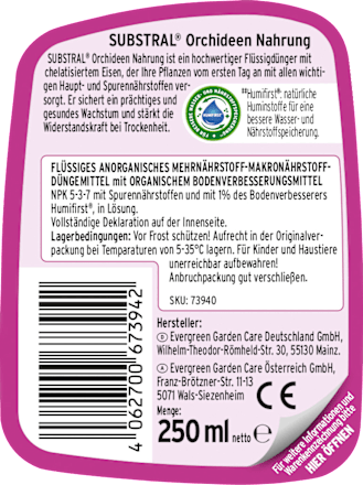 Dünger Orchideen Nahrung  SUBSTRAL
