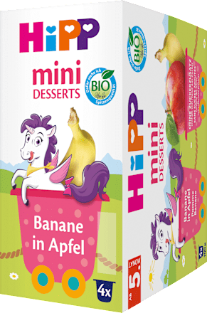 Früchte Mini Desserts Banane in Apfel, ab dem 5.Monat (4x100 g) HiPP