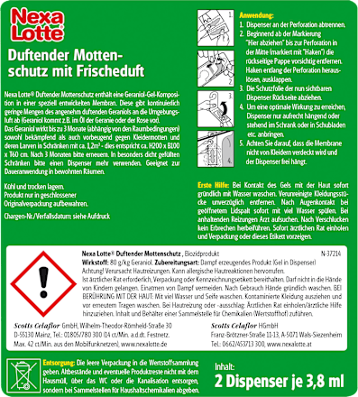 Mottenschutz Frischeduft Nexa Lotte