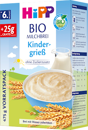 Milchbrei Kindergrieß ab dem 6. Monat HiPP