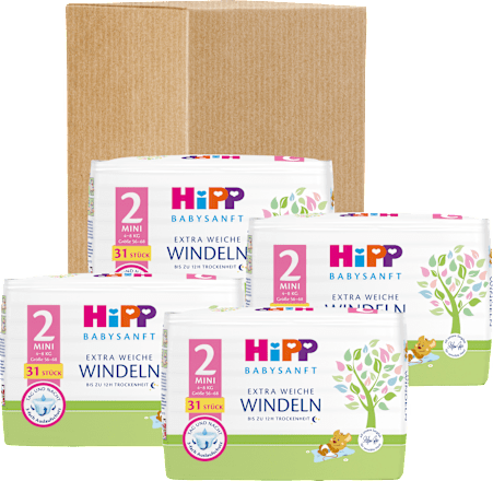 Windeln Gr. 2 Mini (4-8 kg), Monatspack HiPP Babysanft