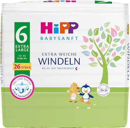 Windeln extra weich Gr. 6 Extra Large (13+ kg) HiPP Babysanft