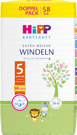 Windeln Gr. 5 Junior (11-16 kg) Monatspack HiPP Babysanft