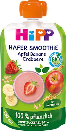 Haferdrink Smoothie mit Apfel, Banane und Erdbeere ab 1 Jahr HiPP