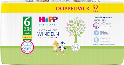 Windeln Gr. 6 Extra (13+ kg), Monatspack HiPP Babysanft