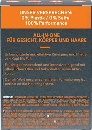 Festes Duschgel Men mit Aktivkohle 3in1 Foamie