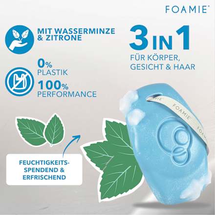 Festes Duschgel Men Wasserminze & Zitrone 3in1 Foamie