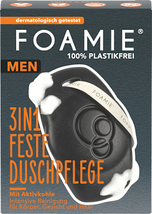 Festes Duschgel mit Aktivkohle Foamie