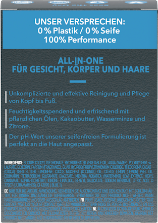 Festes Duschgel Men Wasserminze & Zitrone 3in1 Foamie